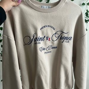 Cream-tan colored crewneck